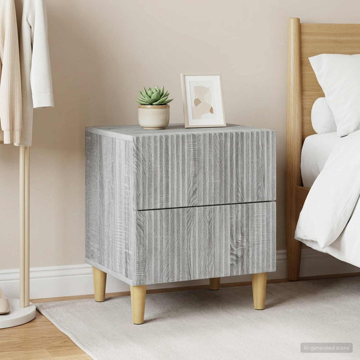 Natskab 2 pcs Grå sonoma-eg 43 x 34,5 x 48 cm Konstrueret træ