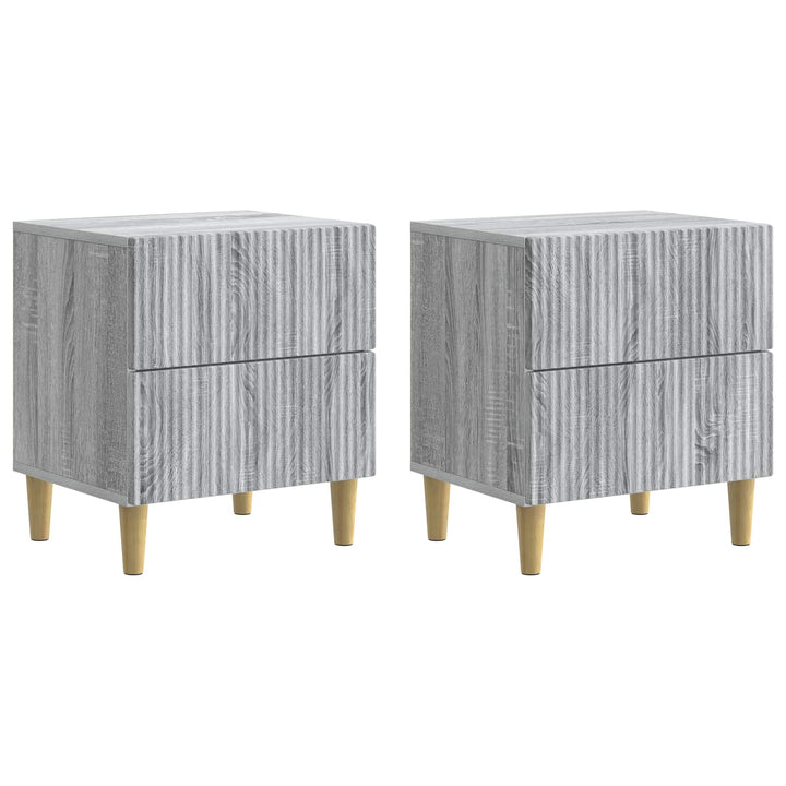 Natskab 2 pcs Grå sonoma-eg 43 x 34,5 x 48 cm Konstrueret træ