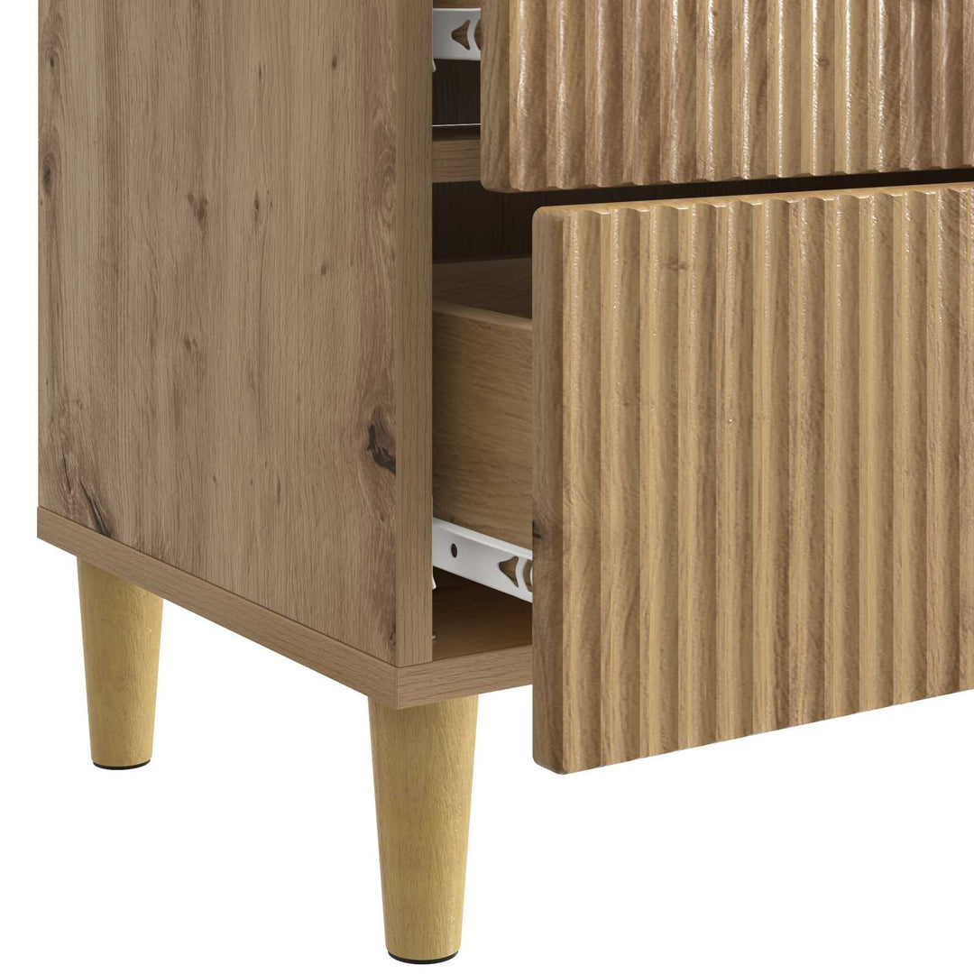 Natskab med skuffe Artisan-eg 62 x 34,5 x 48 cm Konstrueret træ