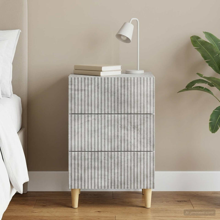 Natskab med skuffe Betongrå 43 x 41 x 66,5 cm Konstrueret træ