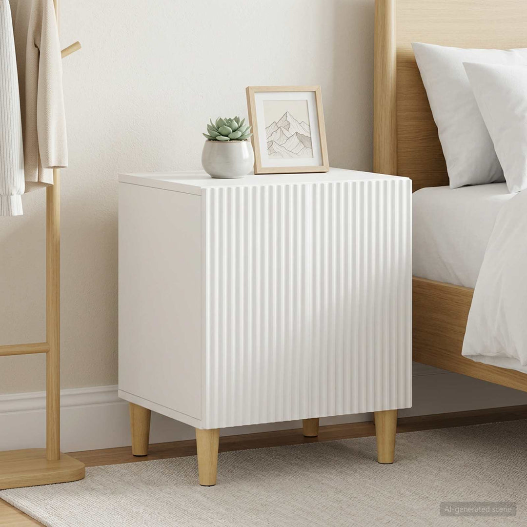 Natskab 2 pcs Hvid 43 x 34,5 x 50 cm Konstrueret træ