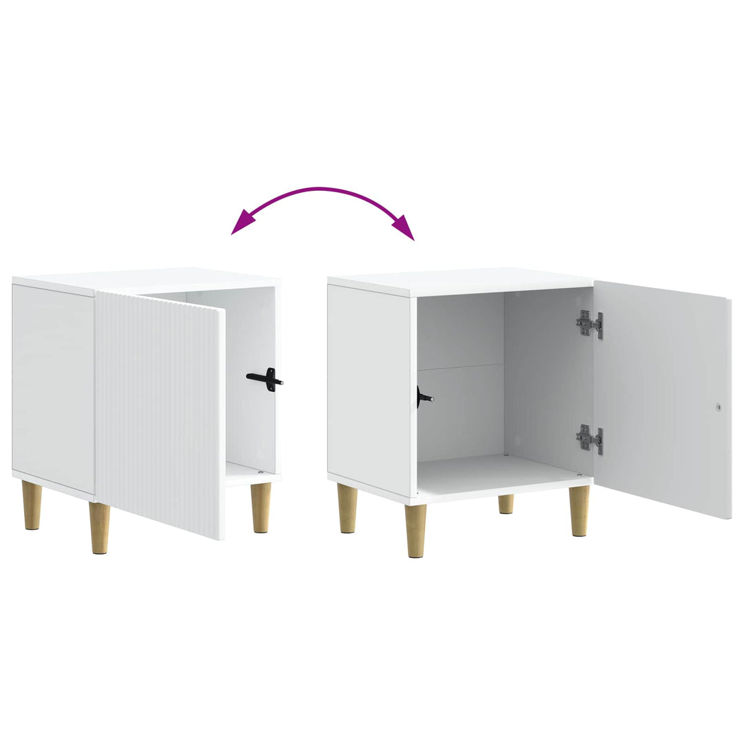Natskab 2 pcs Hvid 43 x 34,5 x 50 cm Konstrueret træ