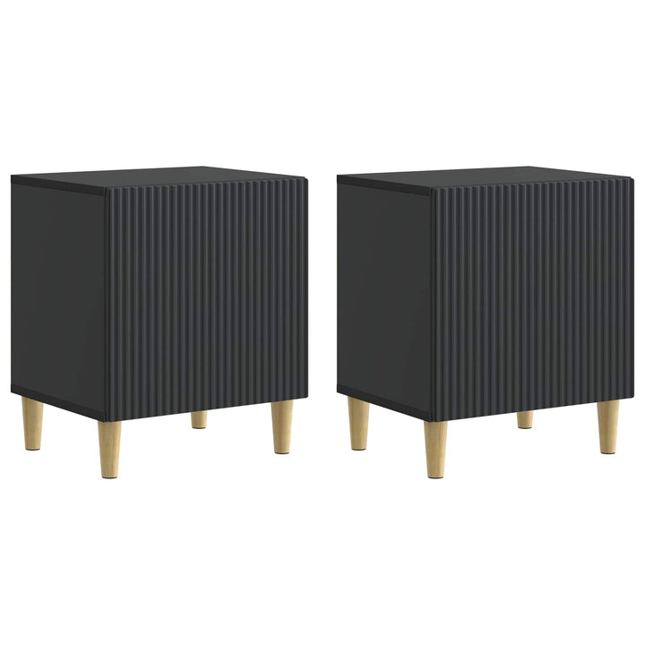 Natskab 2 pcs Sort 43 x 34,5 x 50 cm Konstrueret træ
