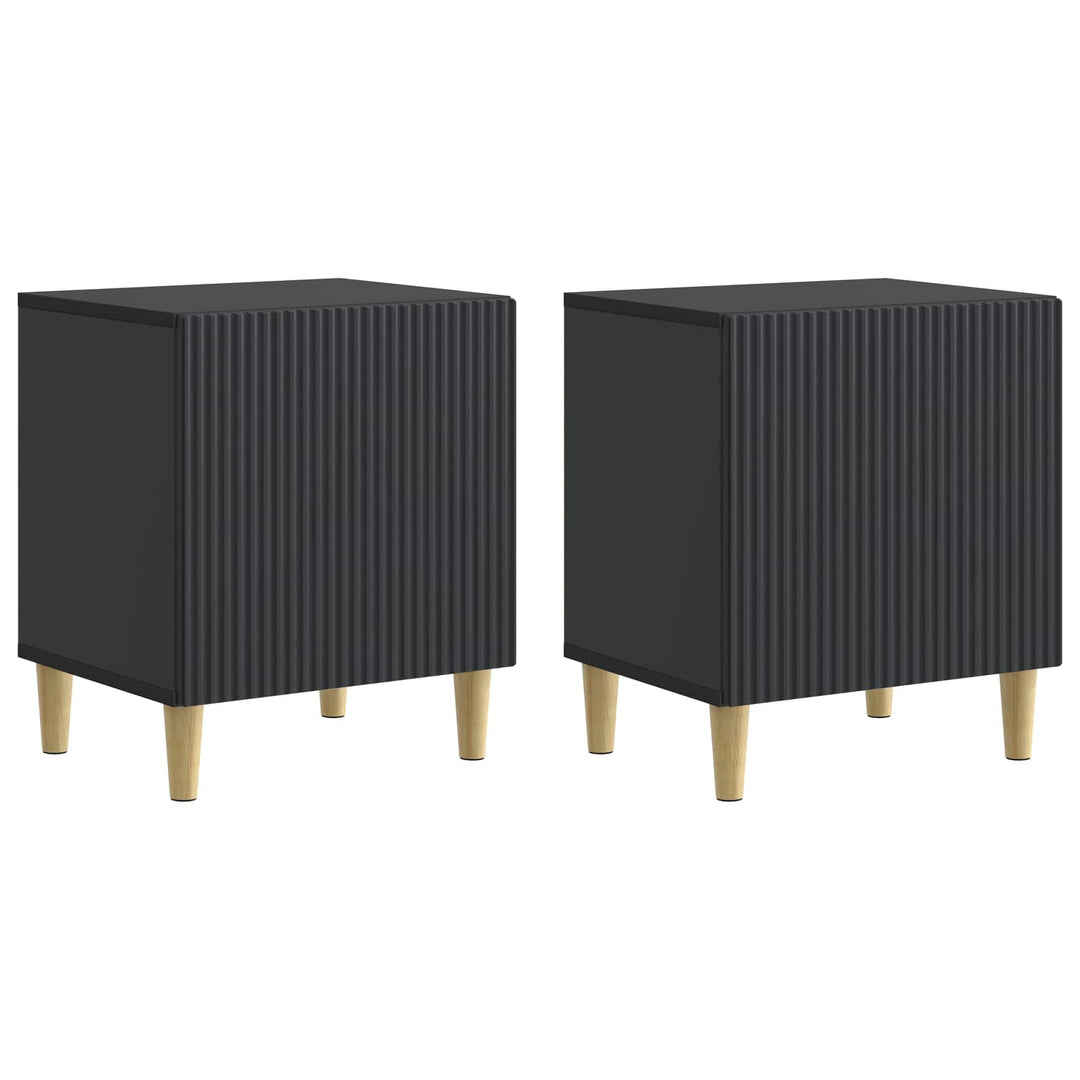 Natskab 2 pcs Sort 43 x 34,5 x 50 cm Konstrueret træ