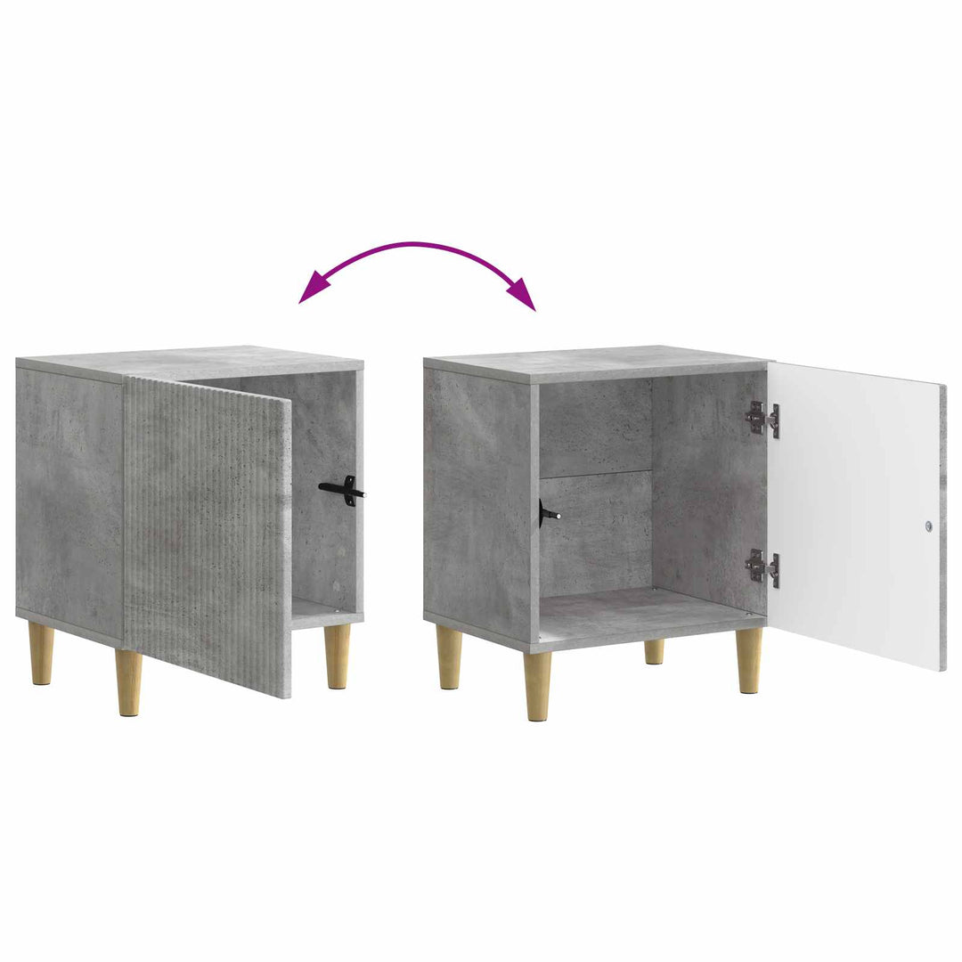 Natskab 2 pcs Betongrå 43 x 34,5 x 50 cm Konstrueret træ