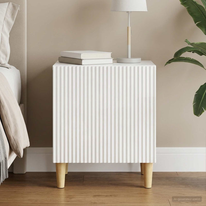 Natskab Hvid højglans 43 x 34,5 x 50 cm Konstrueret træ