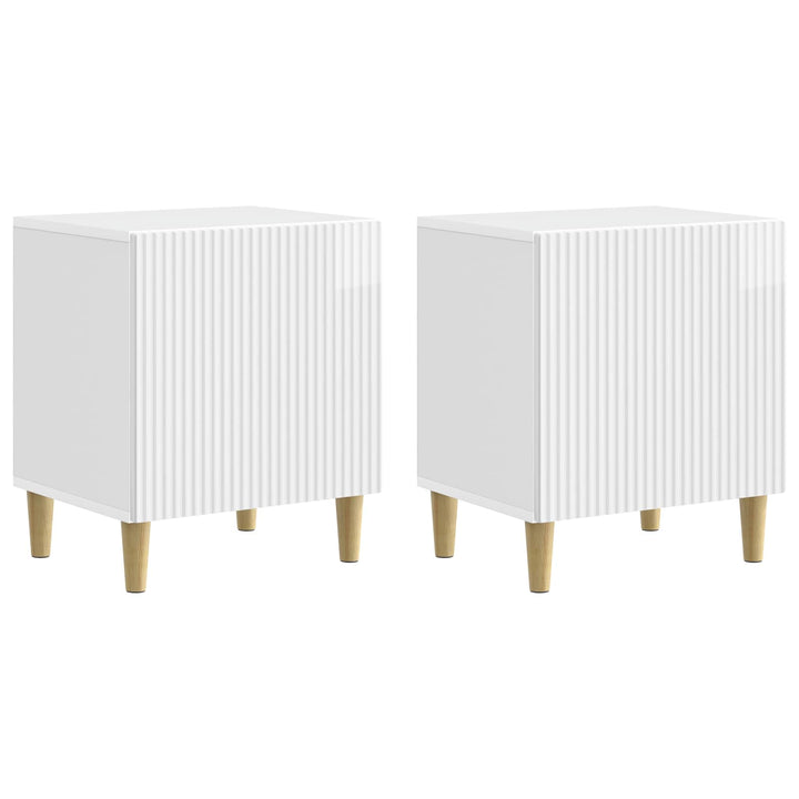 Natskab 2 pcs Hvid højglans 43 x 34,5 x 50 cm Konstrueret træ