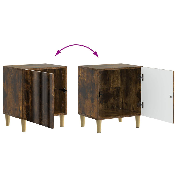 Natskab 2 pcs Røget eg 43 x 34,5 x 50 cm Konstrueret træ