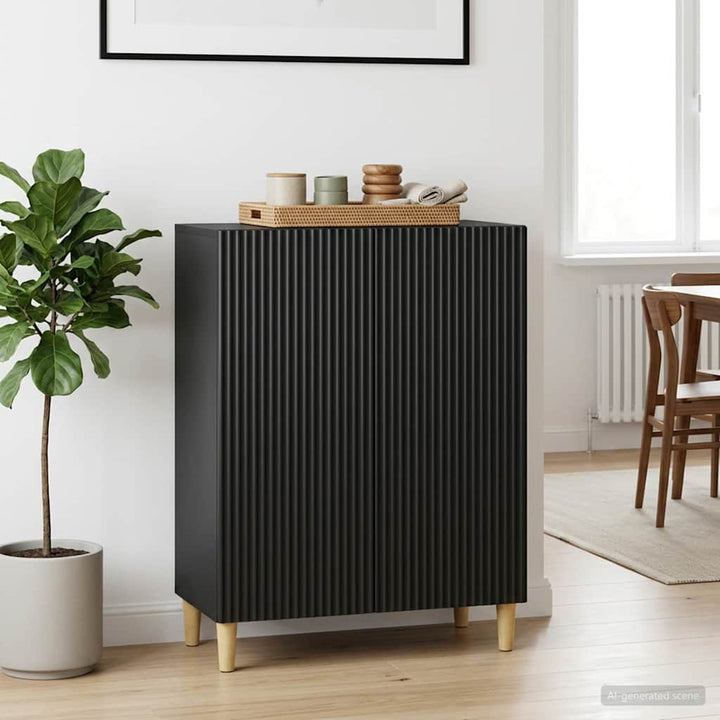 Sideboard Sort 66 x 34,5 x 90 cm Konstrueret træ