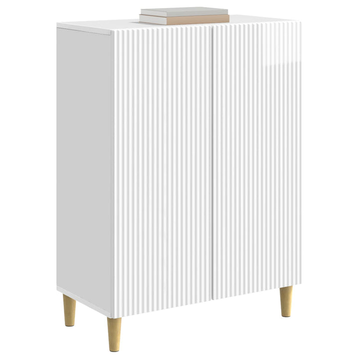 Sideboard Hvid højglans 66 x 34,5 x 90 cm Konstrueret træ