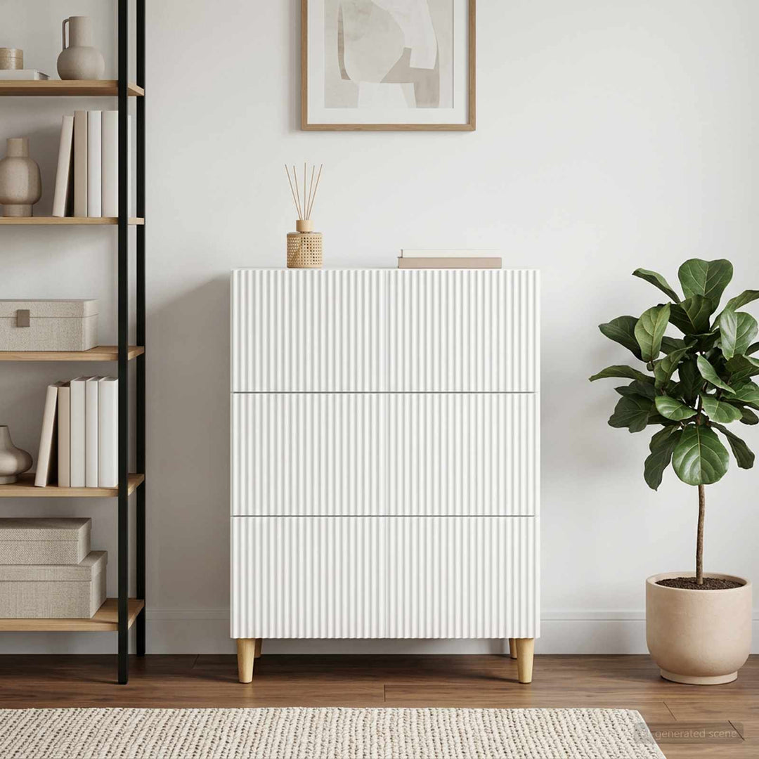 Skuffeskab Hvid 66 x 34,5 x 90 cm Konstrueret træ