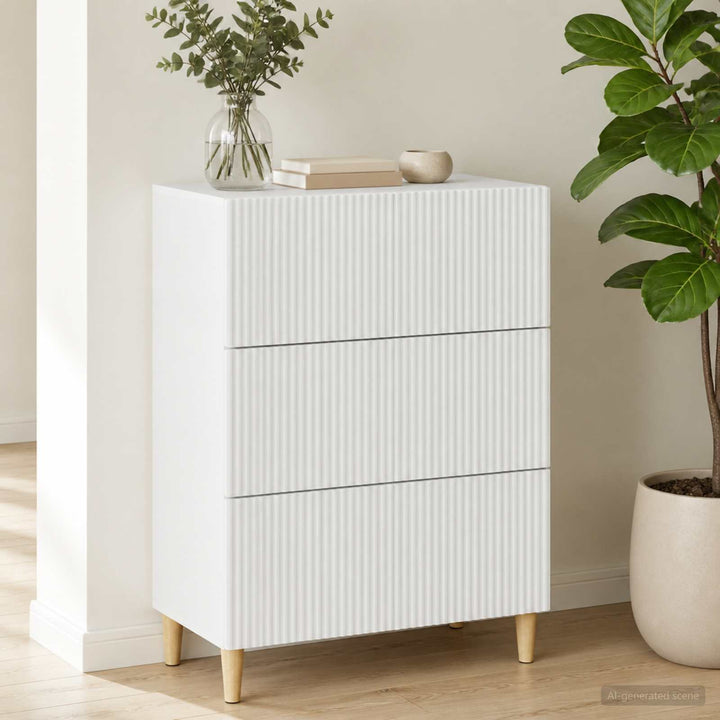 Skuffeskab Hvid 66 x 34,5 x 90 cm Konstrueret træ