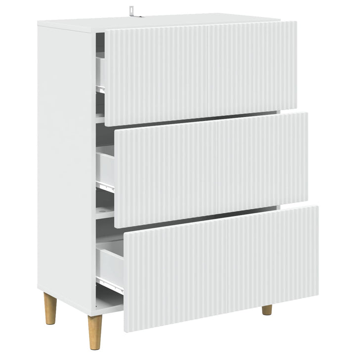 Skuffeskab Hvid 66 x 34,5 x 90 cm Konstrueret træ