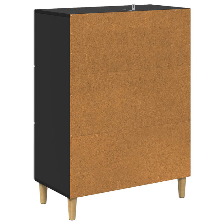 Skuffeskab Sort 66 x 34,5 x 90 cm Konstrueret træ
