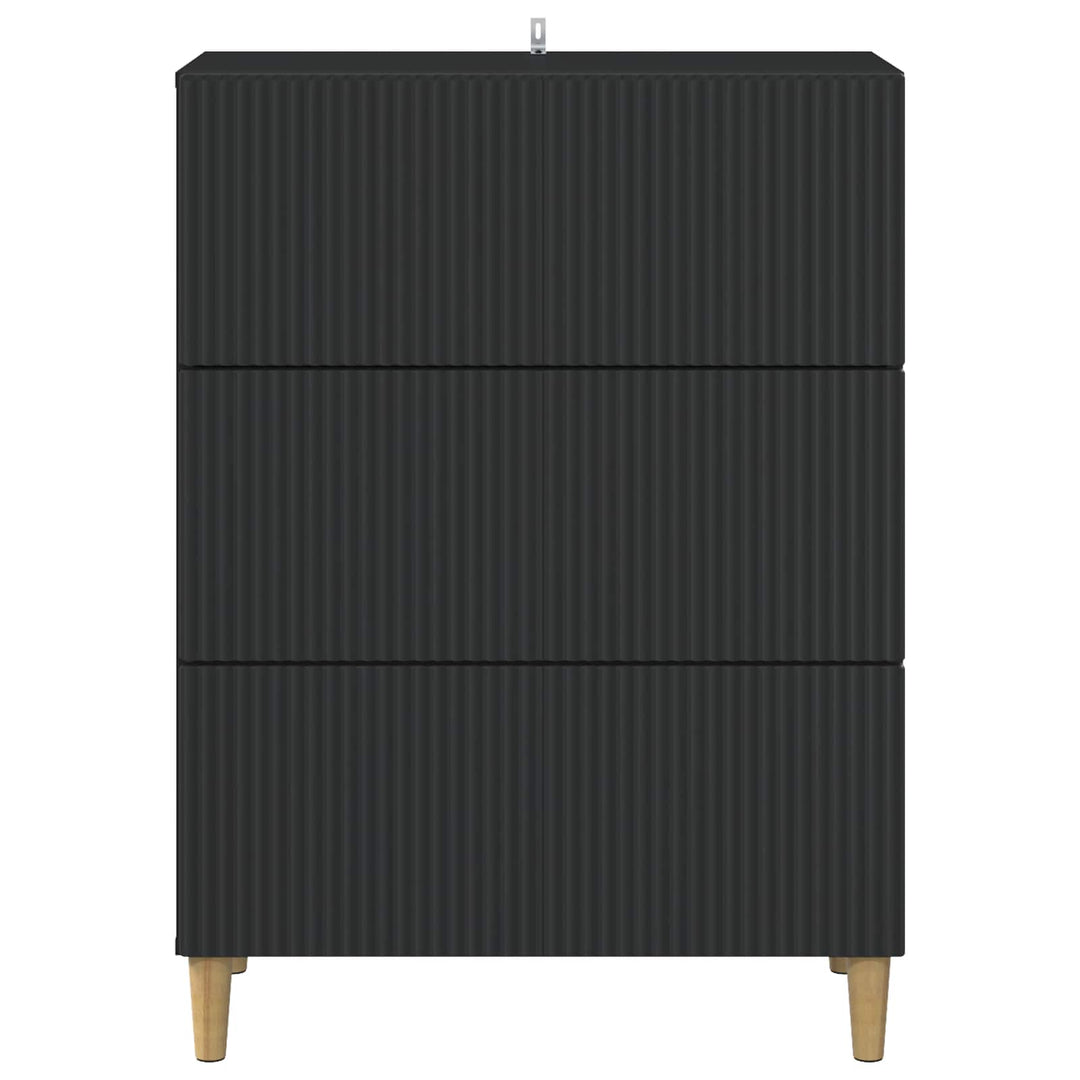 Skuffeskab Sort 66 x 34,5 x 90 cm Konstrueret træ