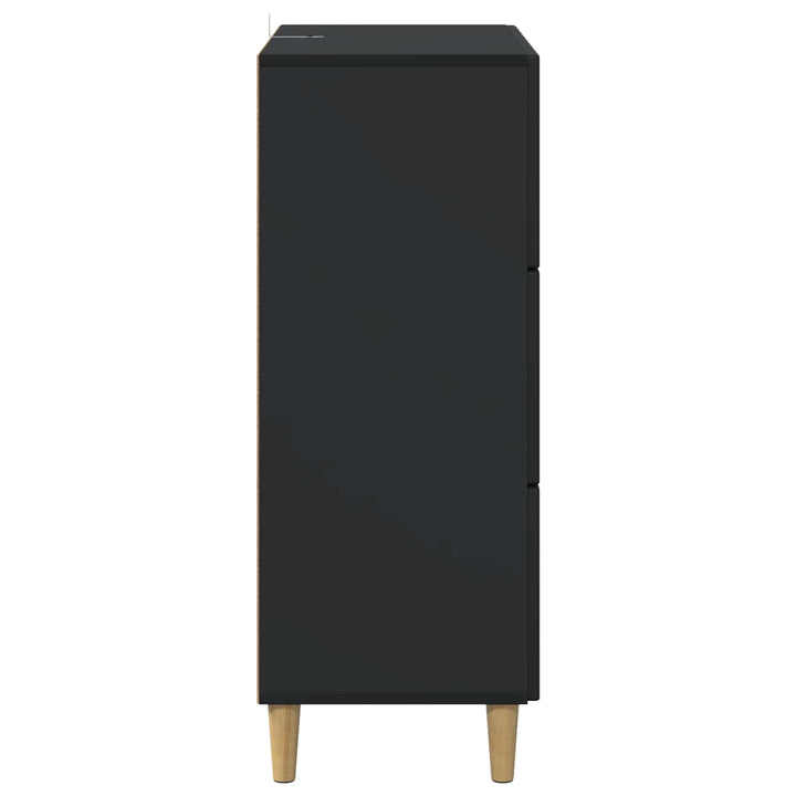 Skuffeskab Sort 66 x 34,5 x 90 cm Konstrueret træ