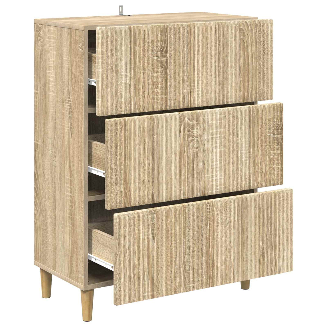 Skuffeskab Sonoma-eg 66 x 34,5 x 90 cm Konstrueret træ