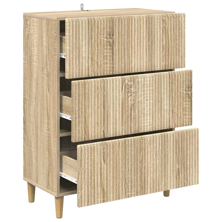 Skuffeskab Sonoma-eg 66 x 34,5 x 90 cm Konstrueret træ