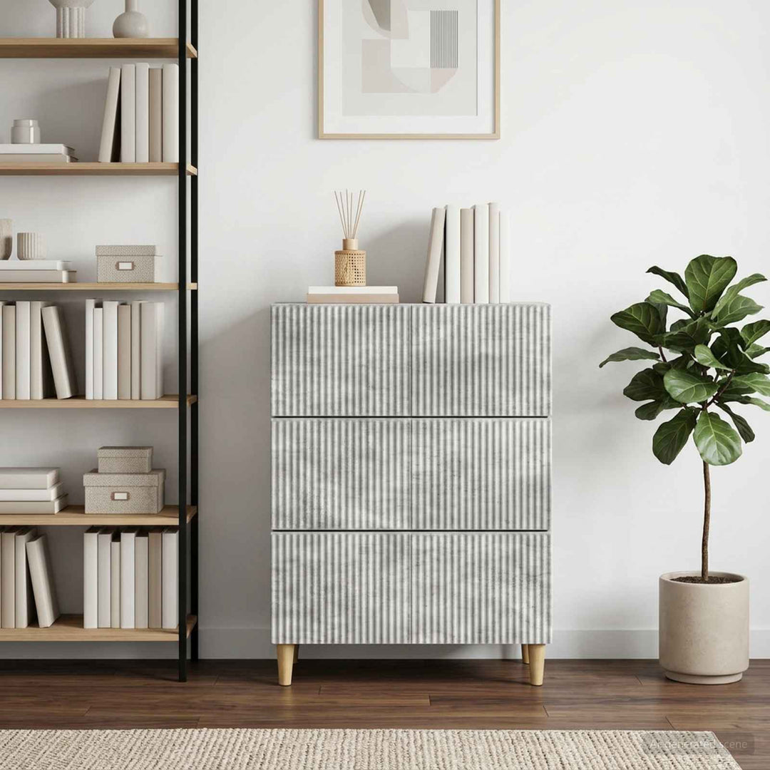 Skuffeskab Betongrå 66 x 34,5 x 90 cm Konstrueret træ