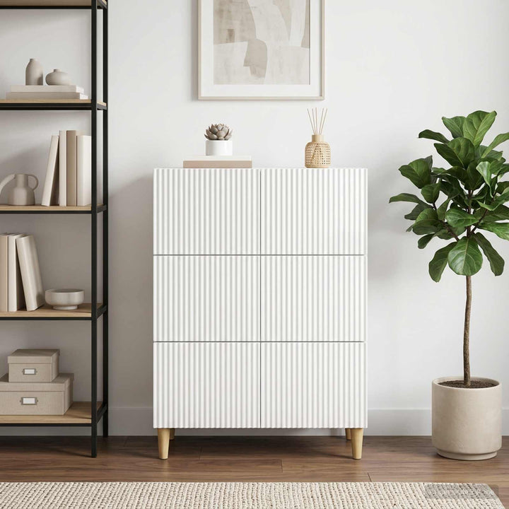 Skuffeskab Hvid højglans 66 x 34,5 x 90 cm Konstrueret træ