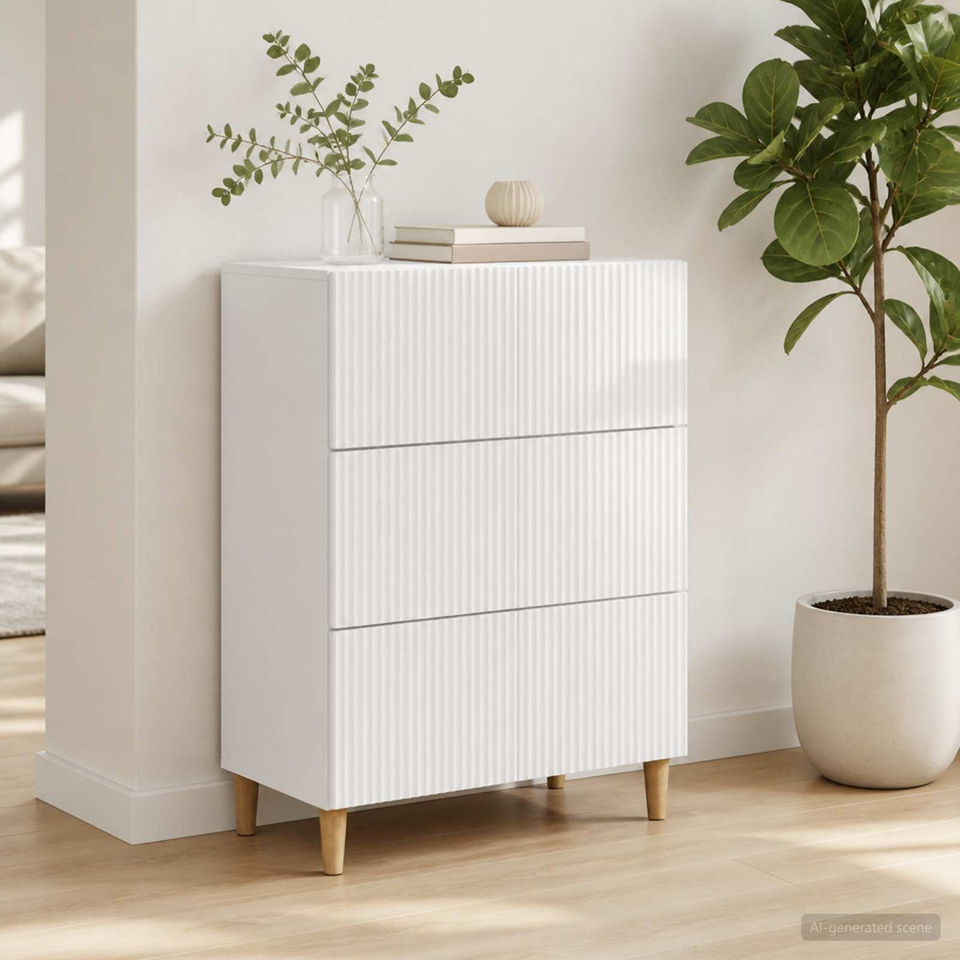 Skuffeskab Hvid højglans 66 x 34,5 x 90 cm Konstrueret træ