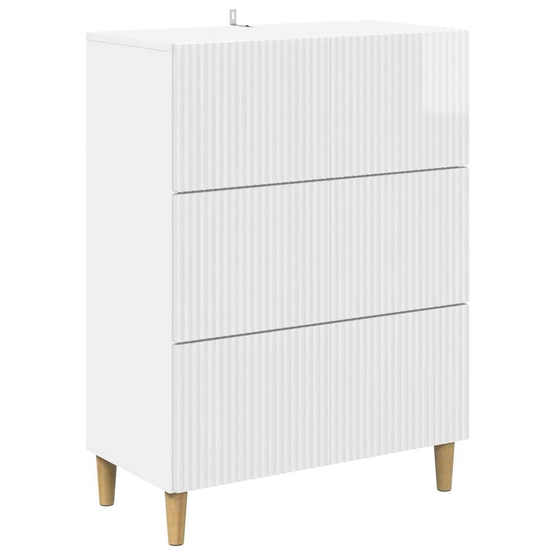 Skuffeskab Hvid højglans 66 x 34,5 x 90 cm Konstrueret træ