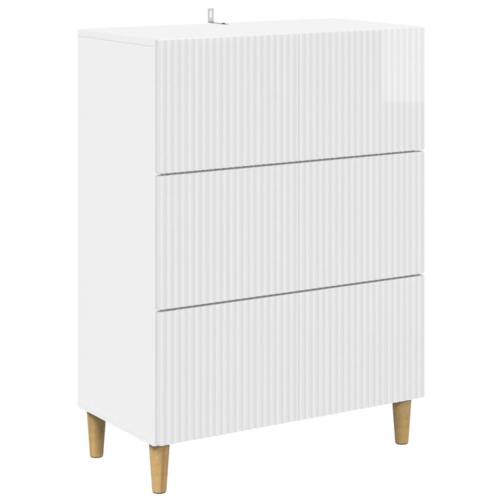 Skuffeskab Hvid højglans 66 x 34,5 x 90 cm Konstrueret træ