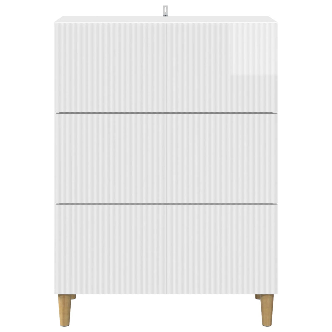 Skuffeskab Hvid højglans 66 x 34,5 x 90 cm Konstrueret træ