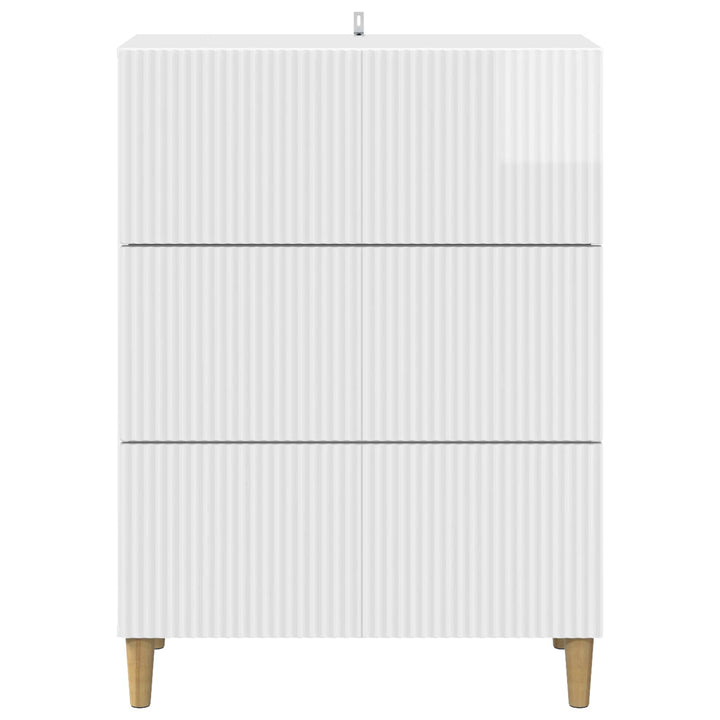 Skuffeskab Hvid højglans 66 x 34,5 x 90 cm Konstrueret træ