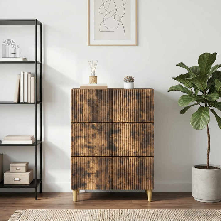 Skuffeskab 66 x 34,5 x 90 cm Konstrueret træ Røget eg