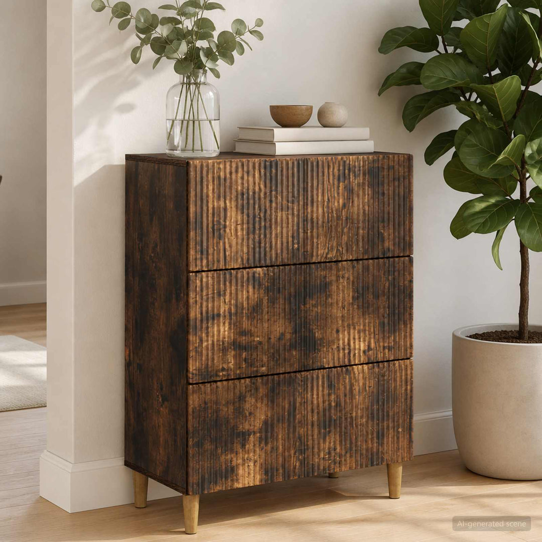 Skuffeskab 66 x 34,5 x 90 cm Konstrueret træ Røget eg