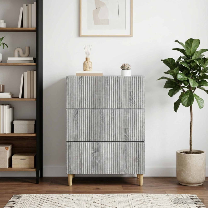 Skuffeskab 66 x 34,5 x 90 cm Konstrueret træ Grå sonoma-eg