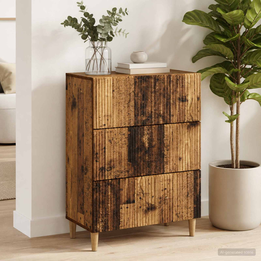 Skuffeskab Gammelt træ 66 x 34,5 x 90 cm Konstrueret træ