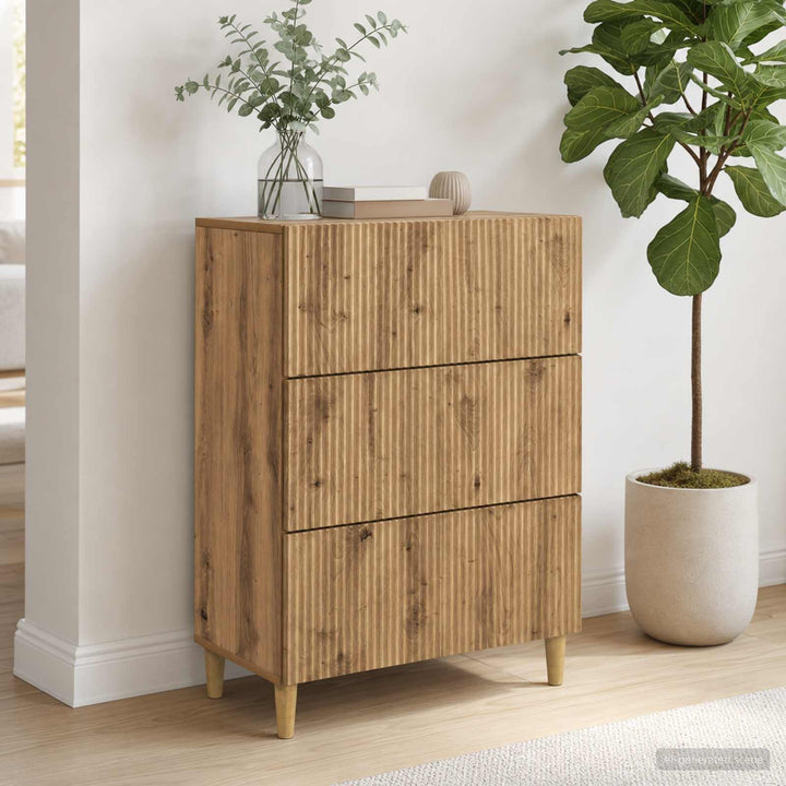 Skuffeskab 66 x 34,5 x 90 cm Konstrueret træ Artisan-eg