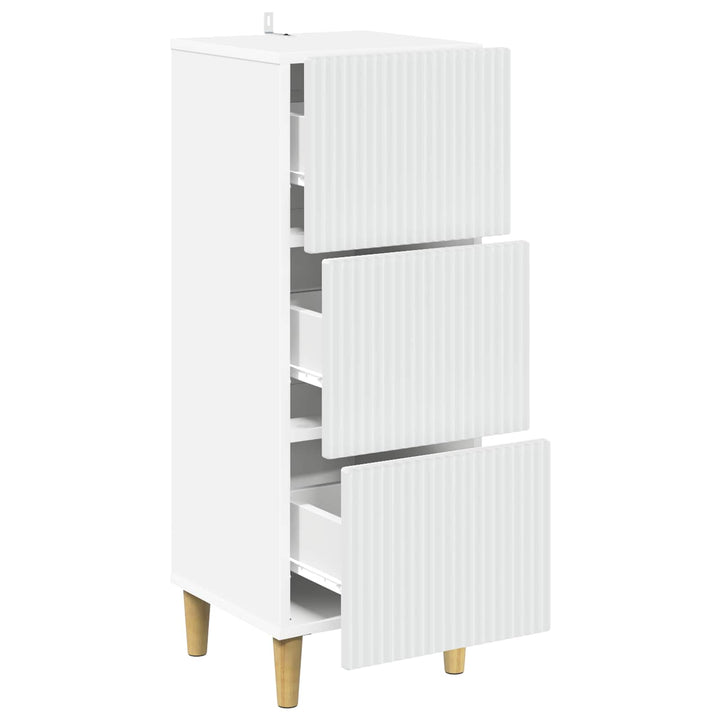 Skuffeskab Hvid 33 x 34,5 x 90 cm Konstrueret træ