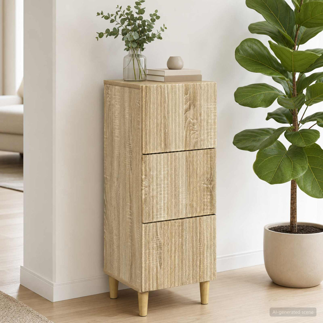 Skuffeskab Sonoma-eg 33 x 34,5 x 90 cm Konstrueret træ
