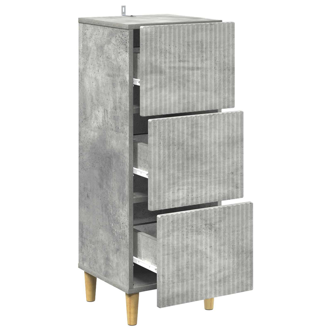 Skuffeskab Betongrå 33 x 34,5 x 90 cm Konstrueret træ