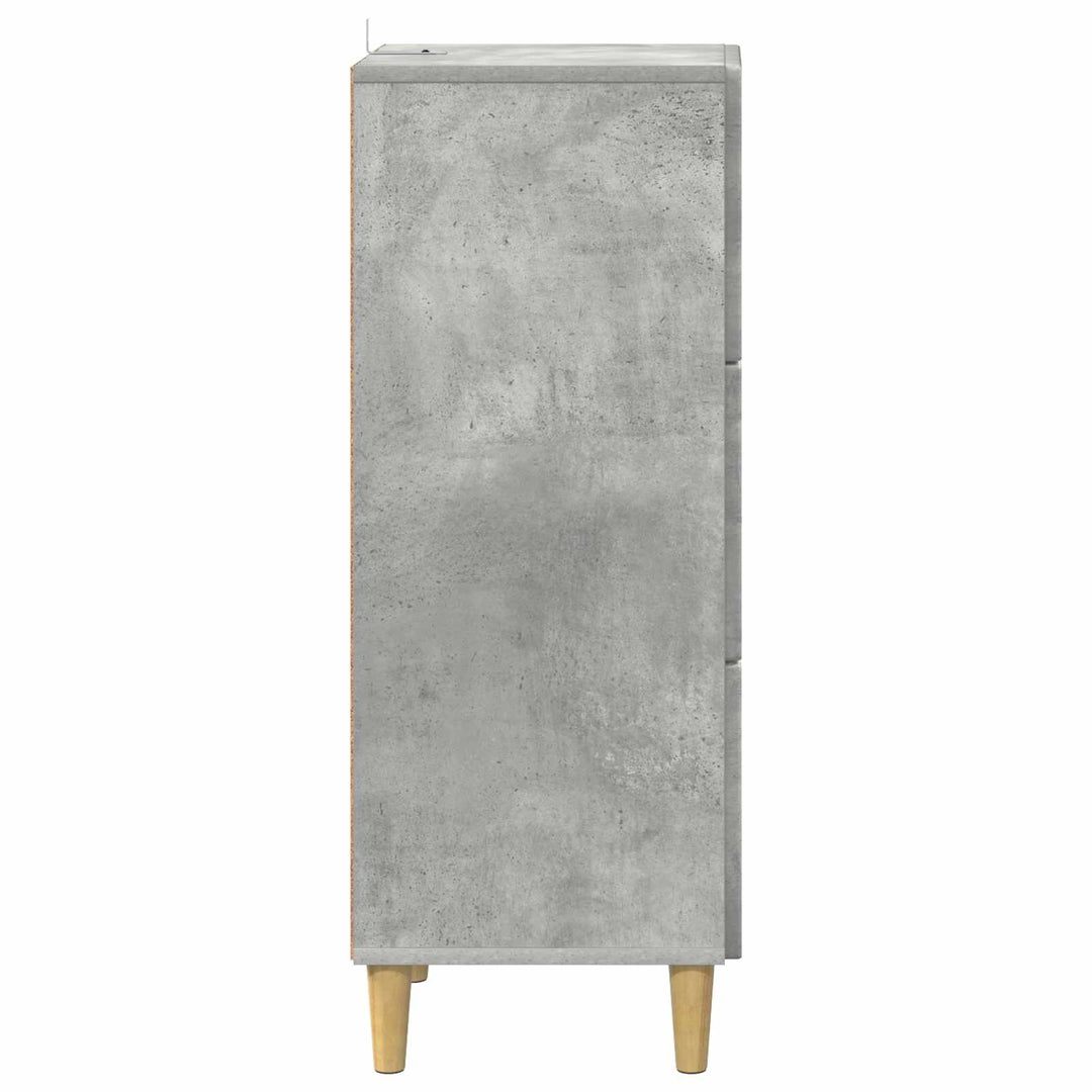 Skuffeskab Betongrå 33 x 34,5 x 90 cm Konstrueret træ