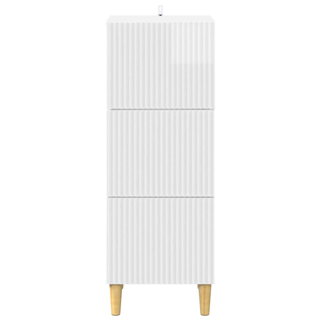 Skuffeskab Hvid højglans 33 x 34,5 x 90 cm Konstrueret træ