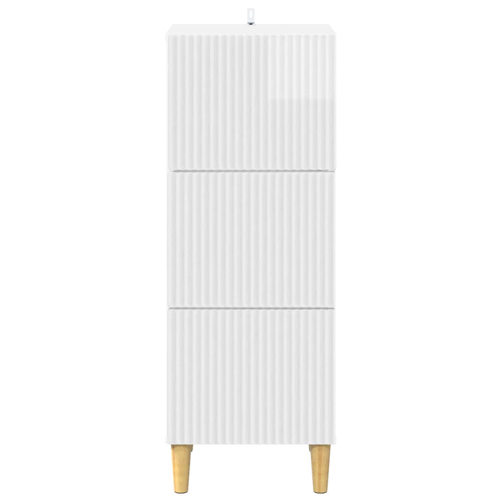 Skuffeskab Hvid højglans 33 x 34,5 x 90 cm Konstrueret træ