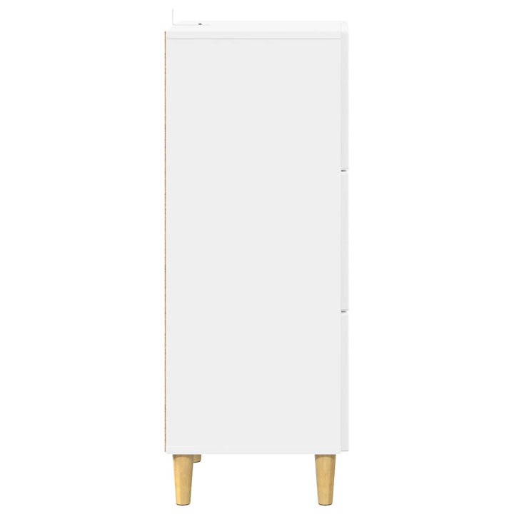 Skuffeskab Hvid højglans 33 x 34,5 x 90 cm Konstrueret træ