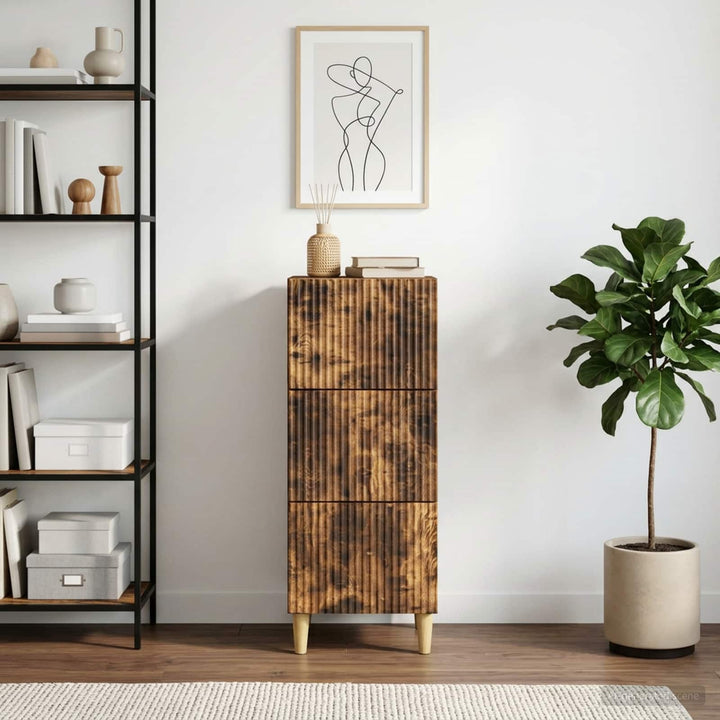 Skuffeskab Røget eg 33 x 34,5 x 90 cm Konstrueret træ