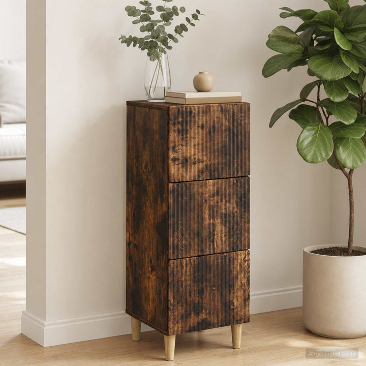 Skuffeskab Røget eg 33 x 34,5 x 90 cm Konstrueret træ