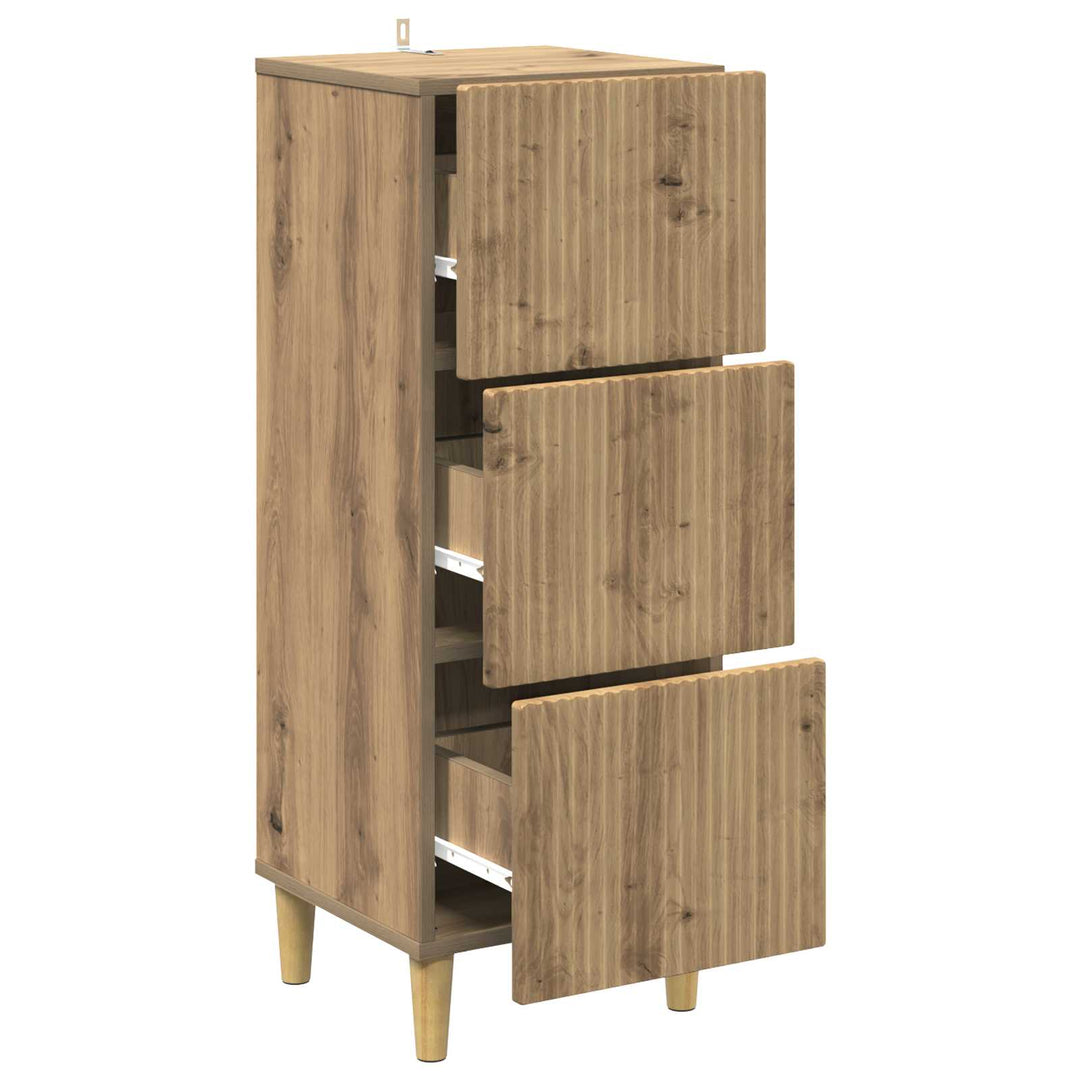 Skuffeskab 33 x 34,5 x 90 cm Konstrueret træ Artisan-eg