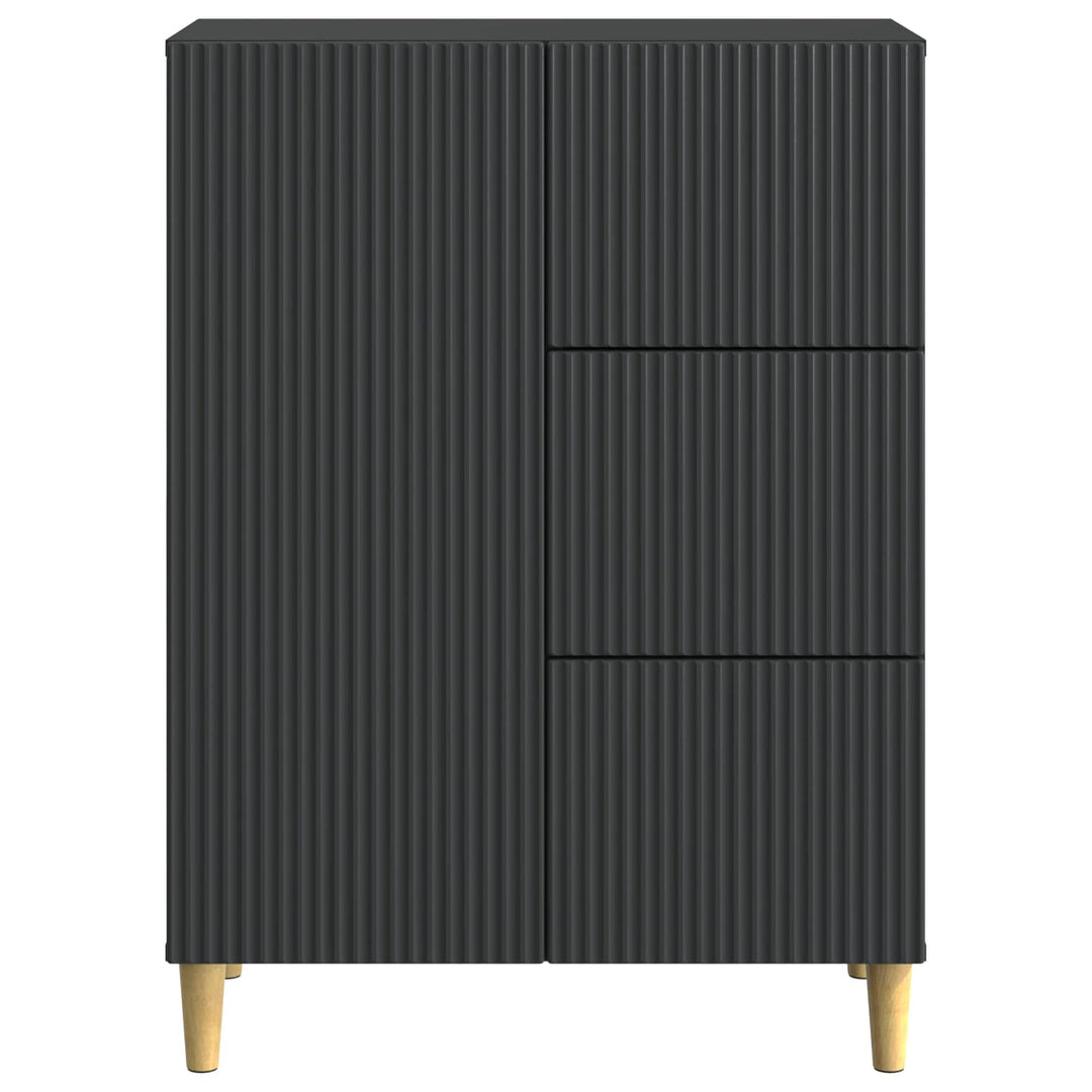 Sideboard med skuffe Sort 66 x 34,5 x 90 cm Konstrueret træ