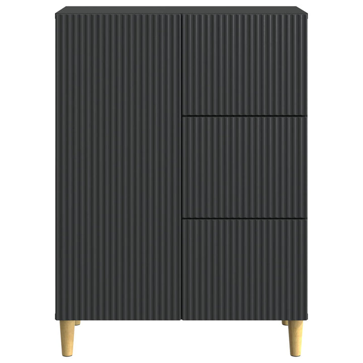Sideboard med skuffe Sort 66 x 34,5 x 90 cm Konstrueret træ