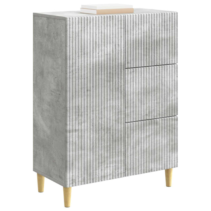 Sideboard med skuffe Betongrå 66 x 34,5 x 90 cm Konstrueret træ