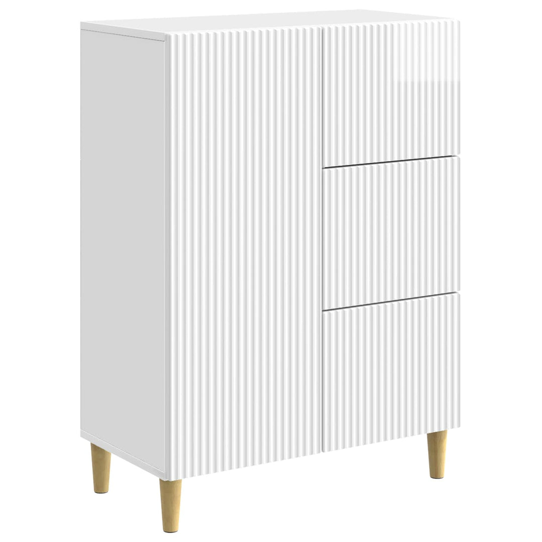 Sideboard Hvid højglans 66 x 34,5 x 90 cm Konstrueret træ