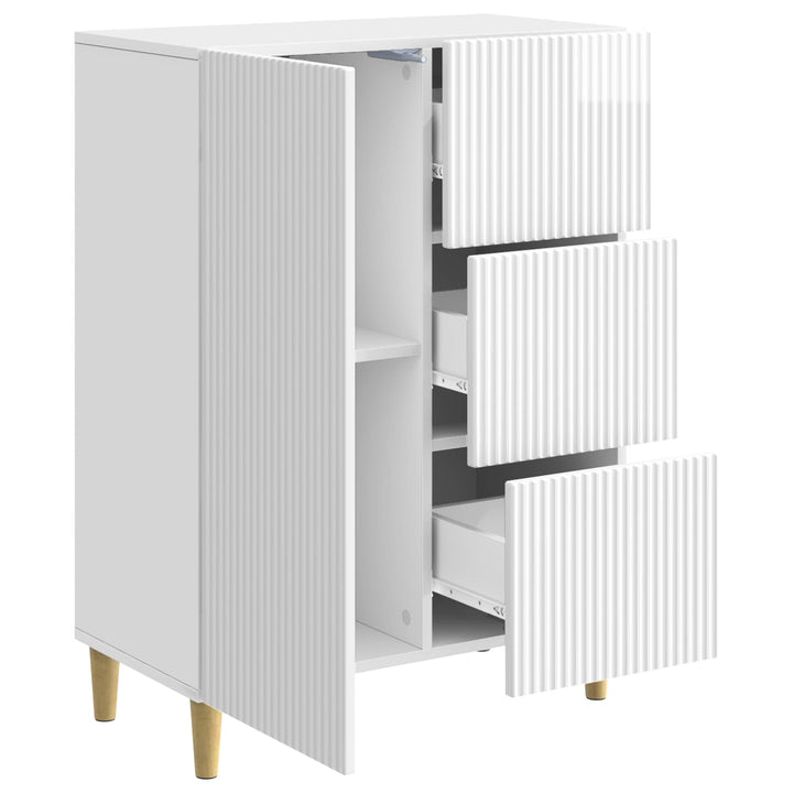 Sideboard Hvid højglans 66 x 34,5 x 90 cm Konstrueret træ