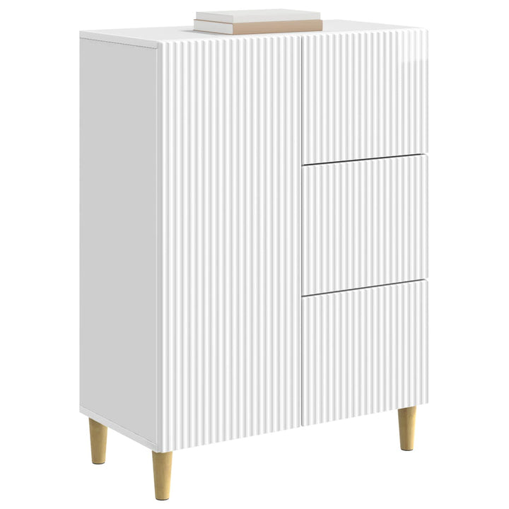 Sideboard Hvid højglans 66 x 34,5 x 90 cm Konstrueret træ